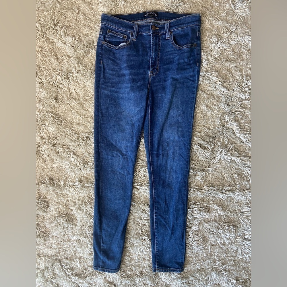J. Crew Mercantile 9” High Rise Skinny Jean in Classic Blue Wash Women’s Size 29 - Picture 2 of 5